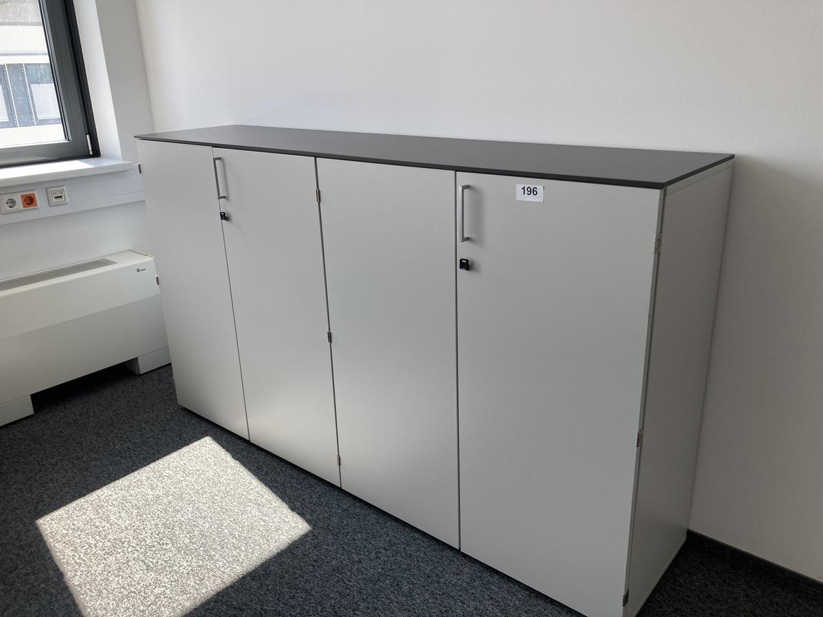 2teilige Aktenschrank-Kombination, Platte durchgehend Maße je ca. 100 x 45 x 115 cm